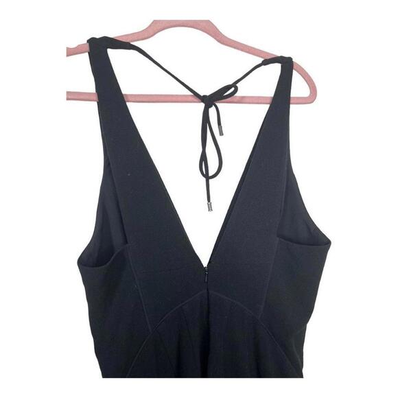 Free People Troublemaker Plunge Neck Romper Black Size 4 NWOT Boho Night Out - Picture 4 of 8